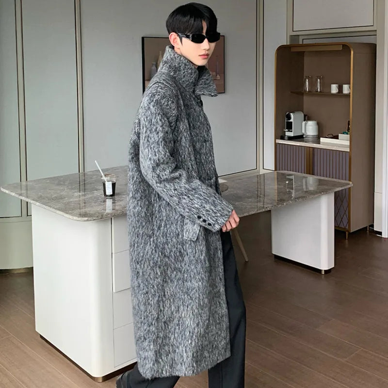 Grey Color Woolen Thick Coat