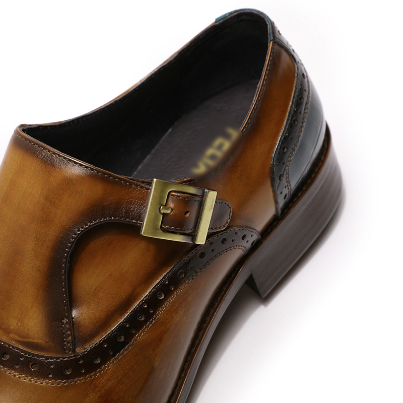 Men Shoes Handmade Monk Buckle Strap Loafers