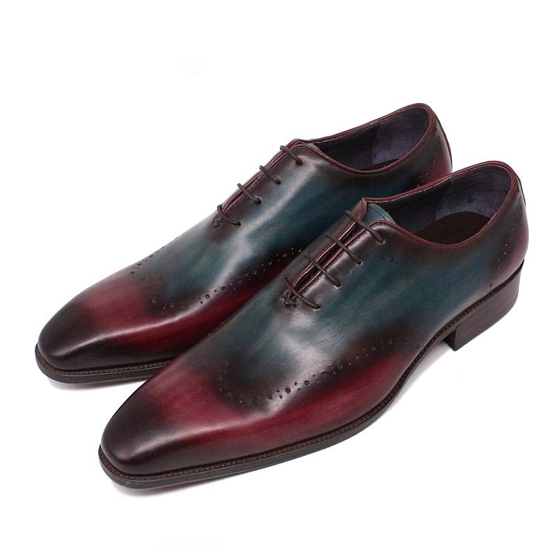 Mix Colors Gradient Pointed Toe Dress Leather Men Shoes