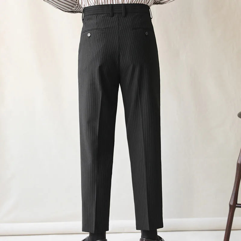 High Waist Casual Stripe Trousers