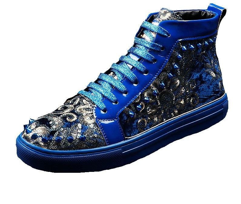 Dazzling Sequin Embroidery Youth Casual Style Men Sneaker