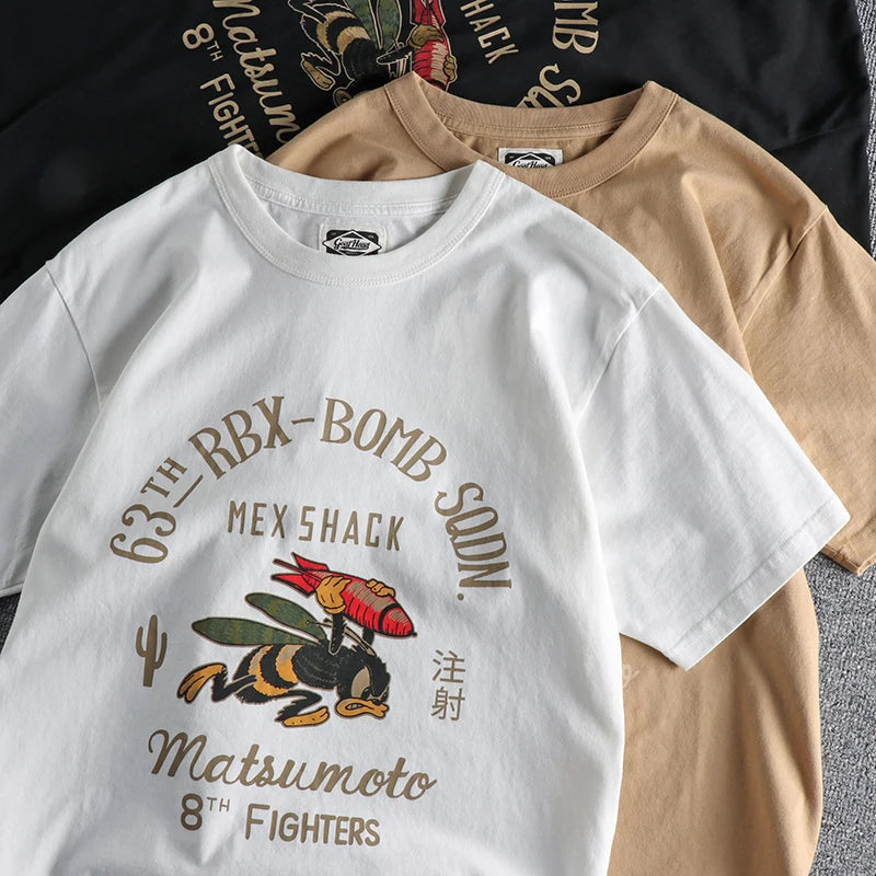 Retro Short-Sleeved Printed T-Shirt