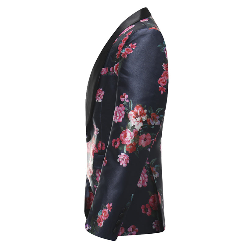 Floral Wedding Two Pieces Set Tuxedo Dress Style Men Suit