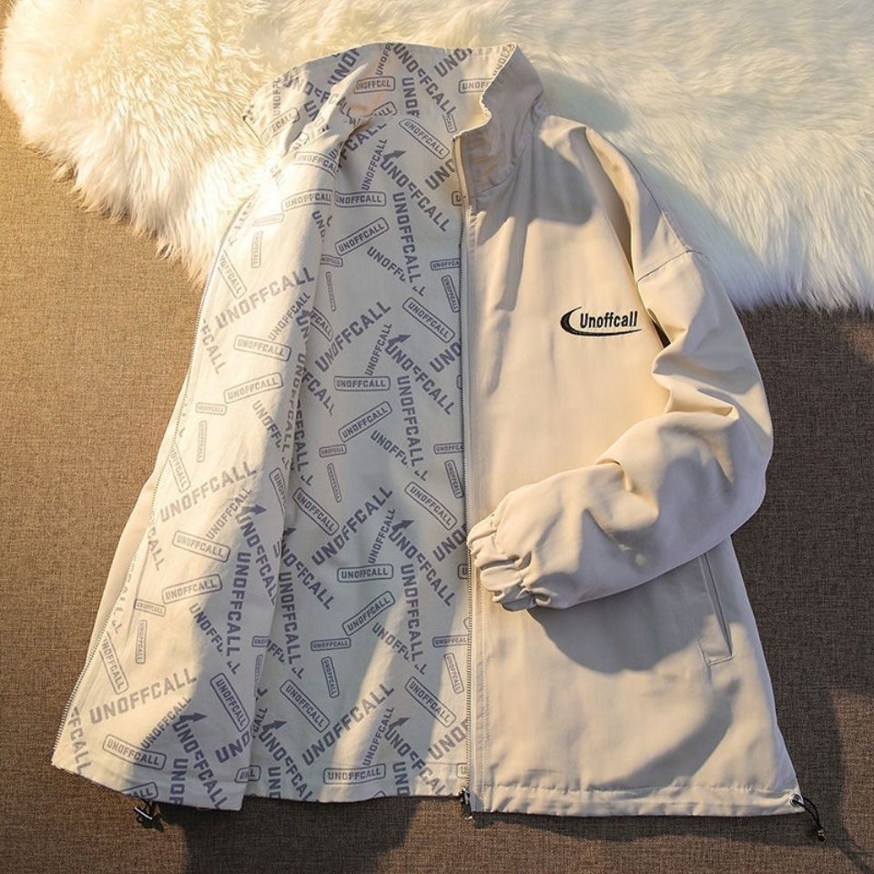 Reverse Letter Solid Bomber Jacket