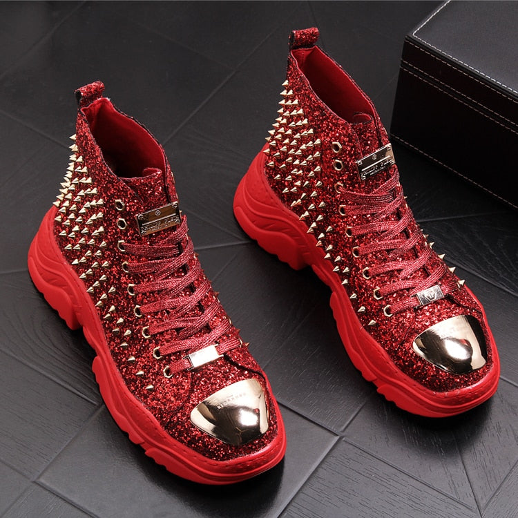 Gleam Coverage with Full Spike Rivets Design Men Boots
