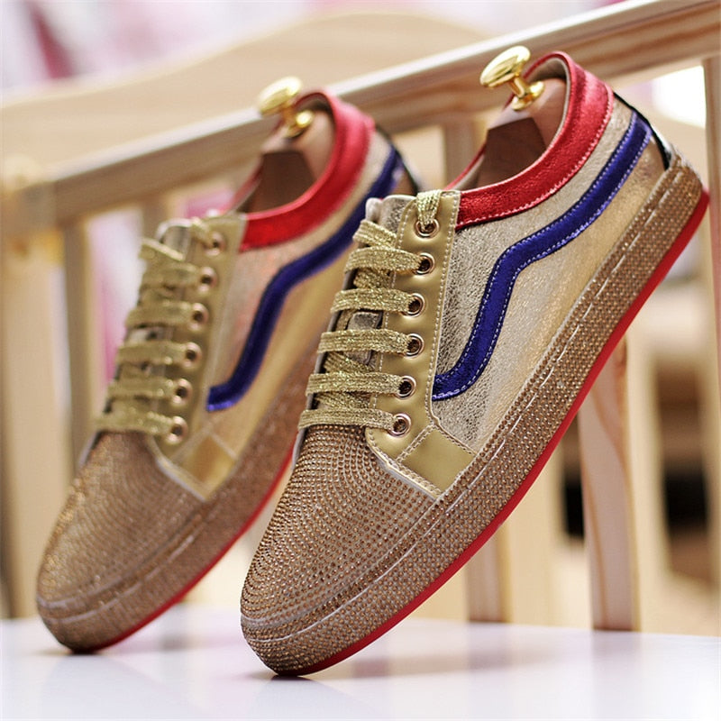 Shine Flat Low Top Lace Up Casual Men Sneaker