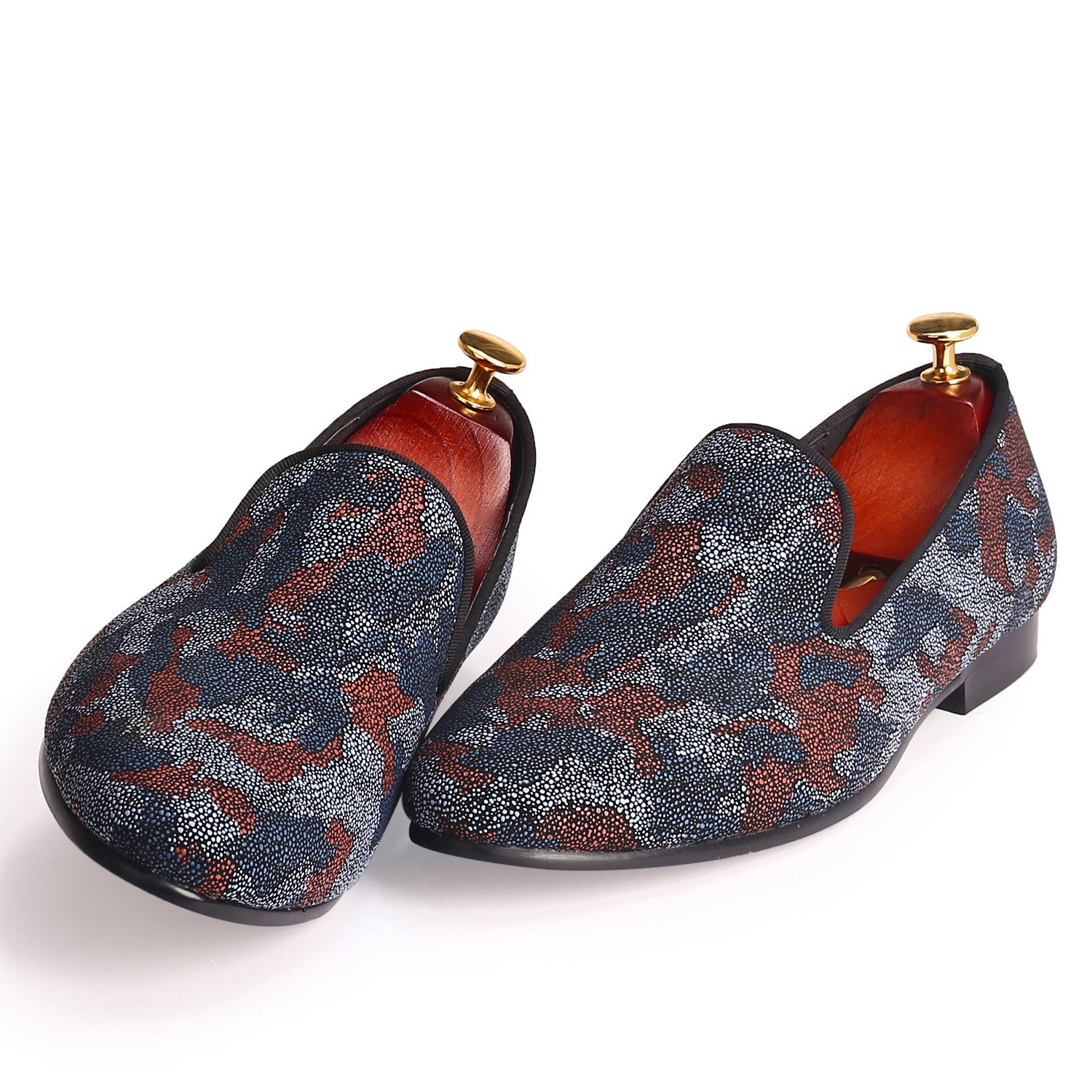 Printing Camouflage Pearl Style Men Flat Loafers Shoes - FanFreakz