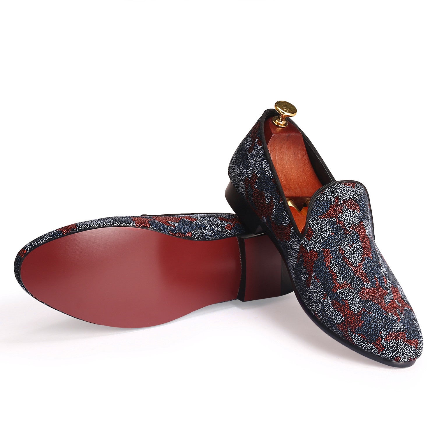 Printing Camouflage Pearl Style Men Flat Loafers Shoes - FanFreakz