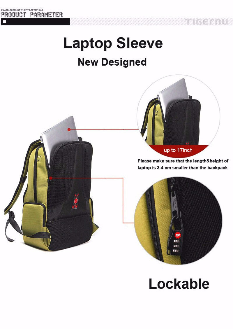 Waterproof Nylon Backpack, Female Unisex Men's Backpacks with Dual Layer Zipper - FanFreakz