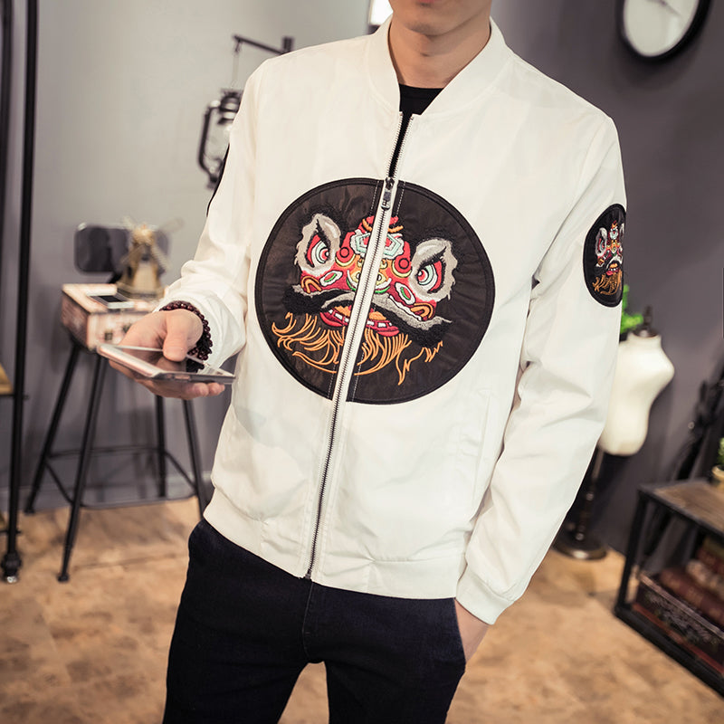 Barongsai Patch Men Slim Fit Jacket - FanFreakz