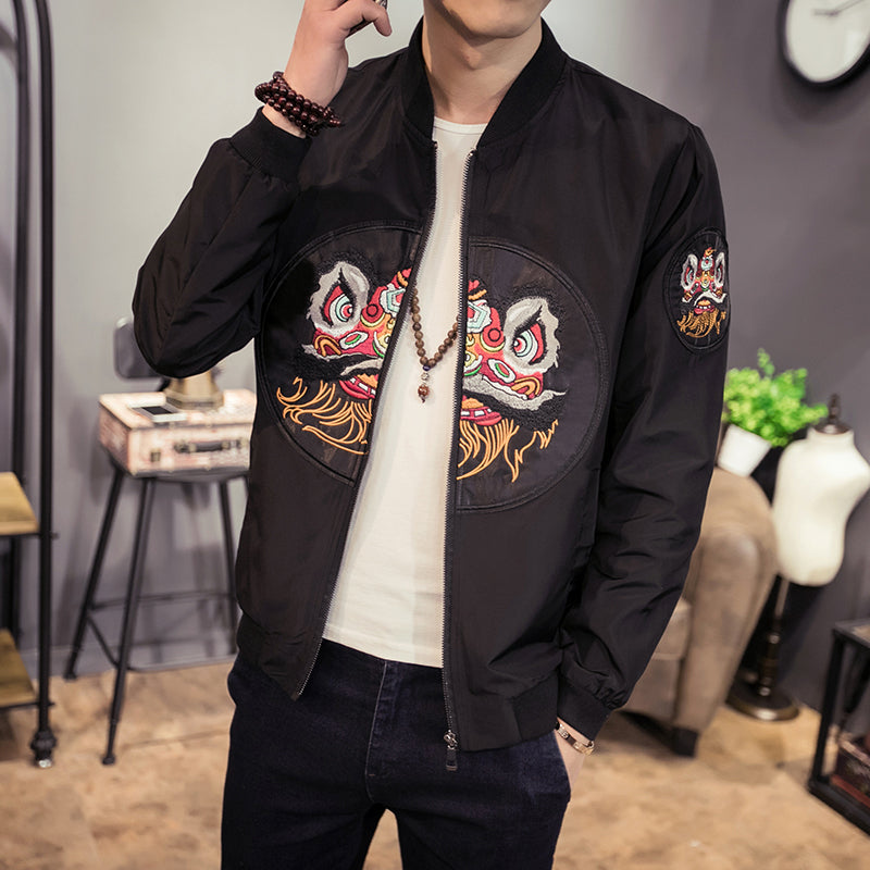 Barongsai Patch Men Slim Fit Jacket - FanFreakz