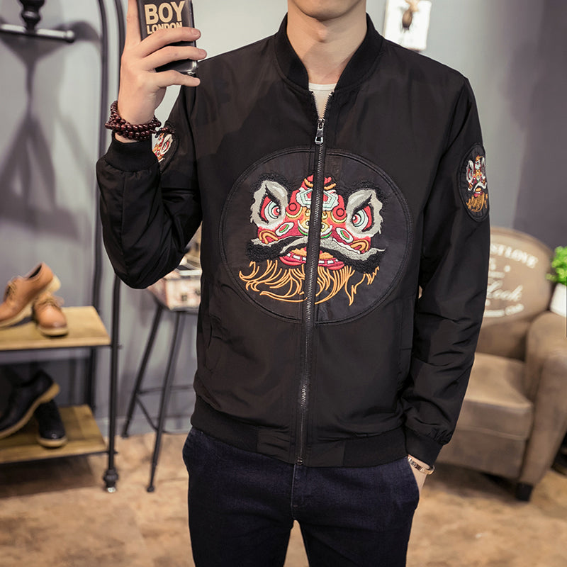 Barongsai Patch Men Slim Fit Jacket - FanFreakz