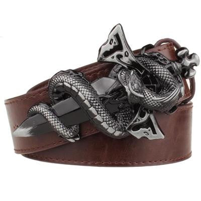 Templar Dagger in Snake Buckle Men Belt - FanFreakz