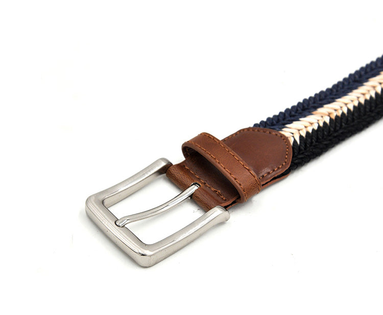 Braided Cotton Soft Stretch Woven Casual Jean Mens Belts 1-3/8" Wide - FanFreakz