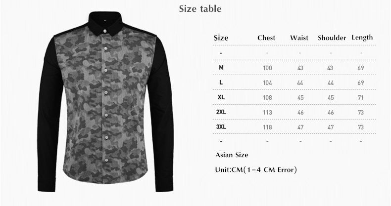 British Style Long Sleeve Camouflage Men Shirt - FanFreakz