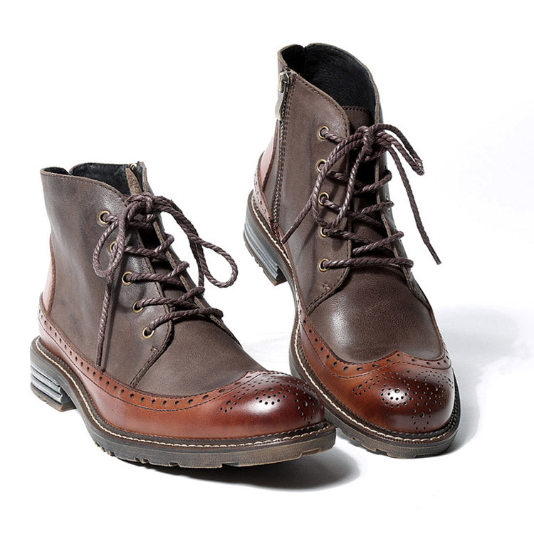 Brogue Wingtip Men Chukka Boots For Winter - FanFreakz