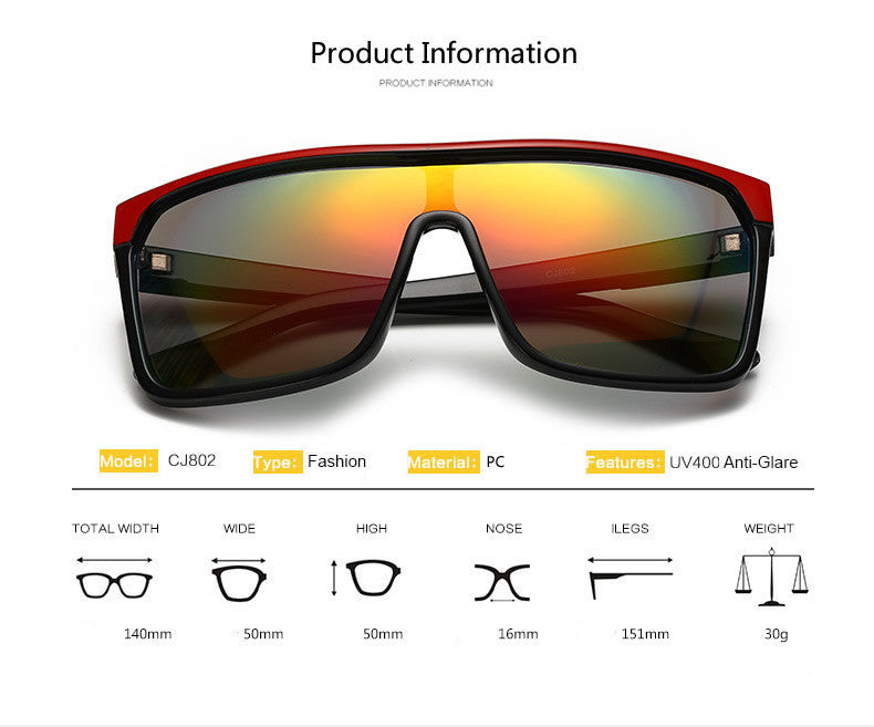 Mirror Coating Big Square Men Fashion Sunglasses - FanFreakz