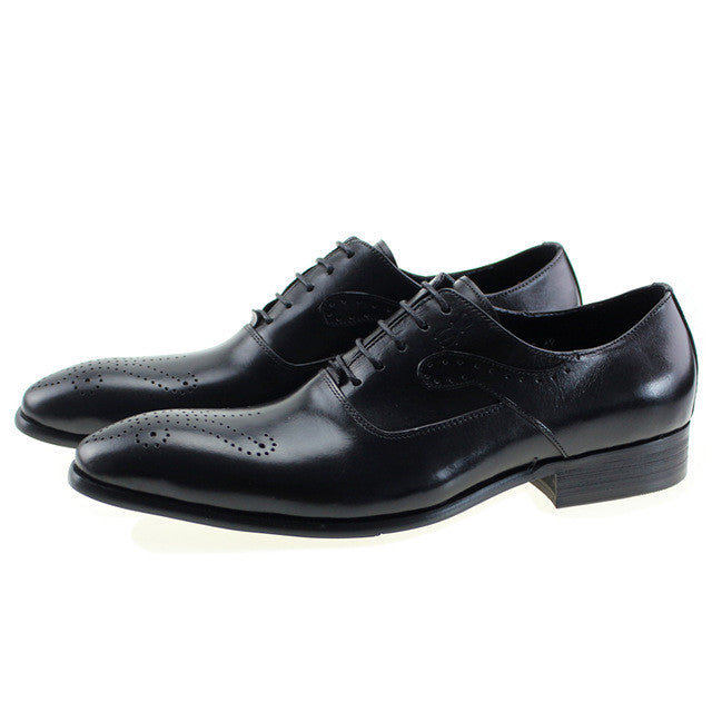 Lace Up Brogue Oxford Gradient Toe Men Shoes - FanFreakz