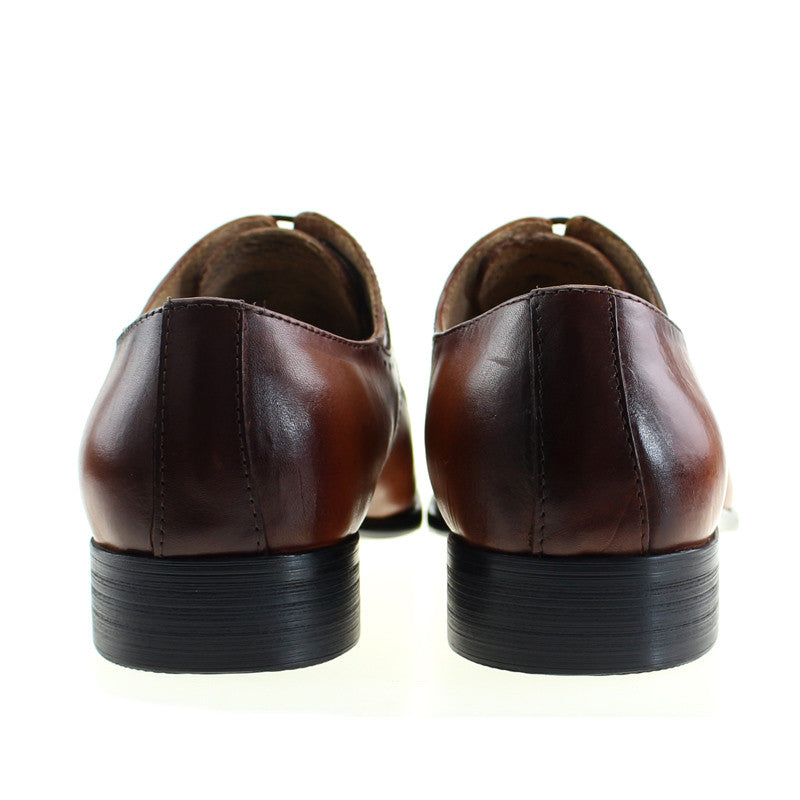 Lace Up Brogue Oxford Gradient Toe Men Shoes - FanFreakz