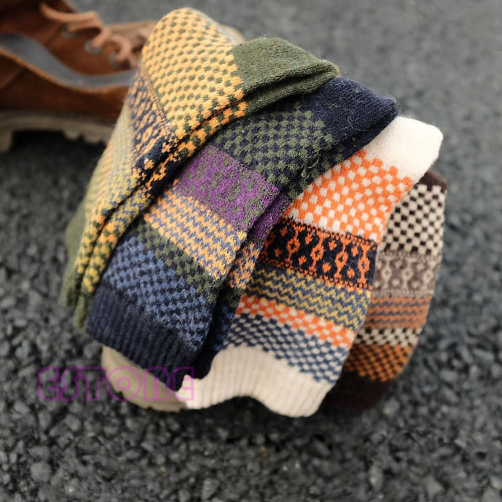 Casual Mens Warm Winter Cashmere Rabbit Wool Blend Men Socks 4 Pairs/Lot - FanFreakz