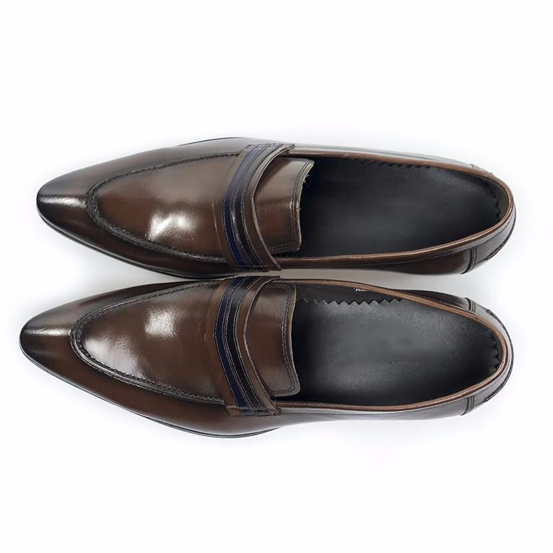 Dark Brown Italian Classic Style Men Loafer Shoes - FanFreakz