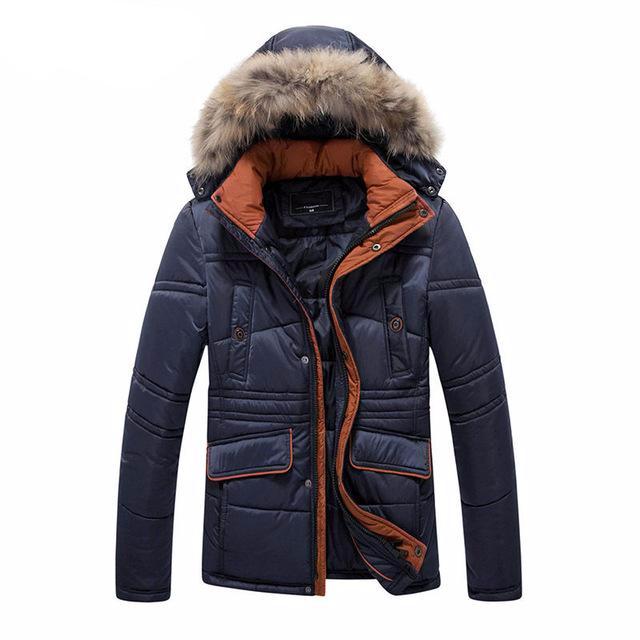 Men Thick Winter Jacket with Parka Hood - FanFreakz