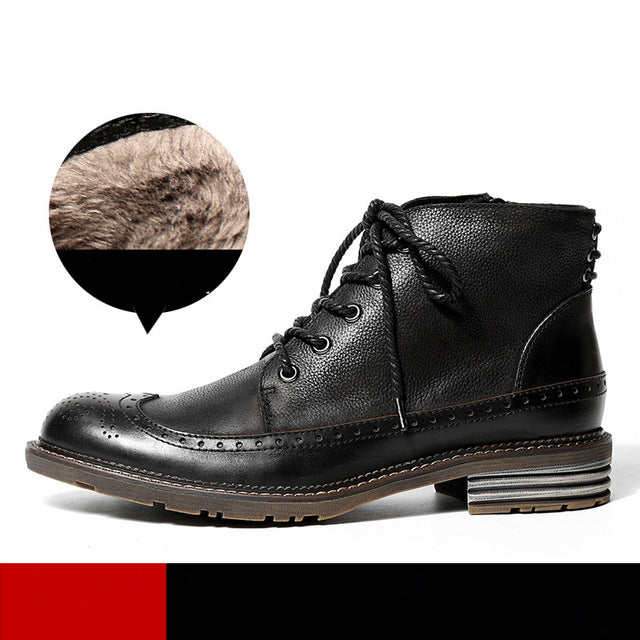 Brogue Wingtip Men Chukka Boots For Winter - FanFreakz