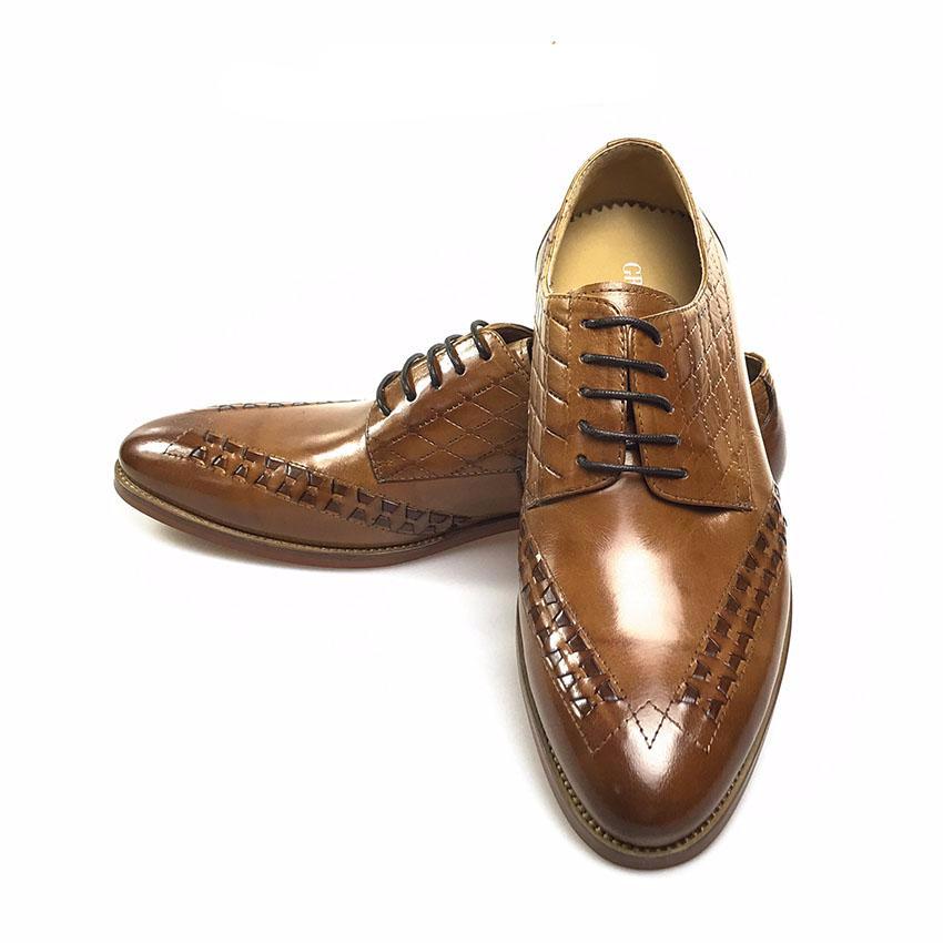 Unique Leather Details Men Derby Shoes - FanFreakz