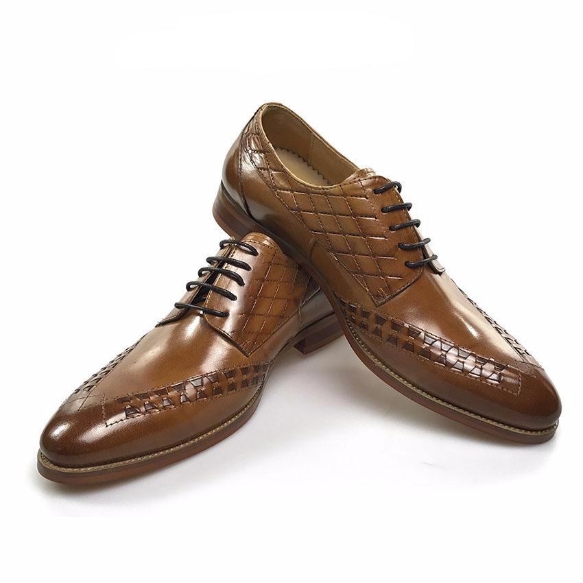 Unique Leather Details Men Derby Shoes - FanFreakz