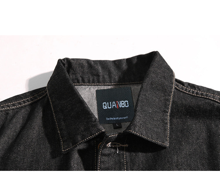 Loose Vintage Denim Jacket With 2 Side Pockets Details - FanFreakz