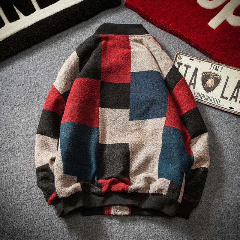 Contras Color Patchwork Style Men Baseball Jacket - FanFreakz