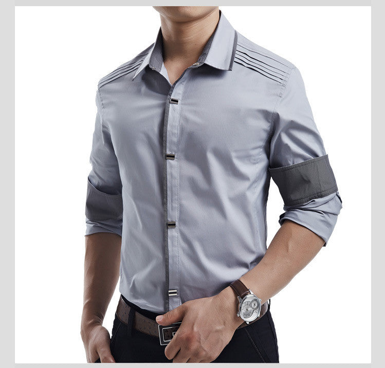 Rock Style Slim Fit Big Collar Men Shirt - FanFreakz
