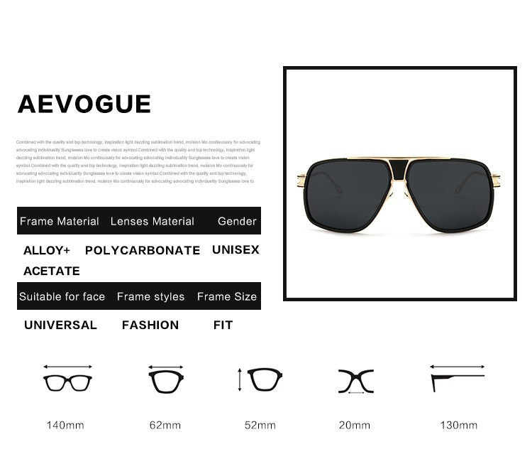 Vintage Aviator Big Frame Men Sunglasses - FanFreakz