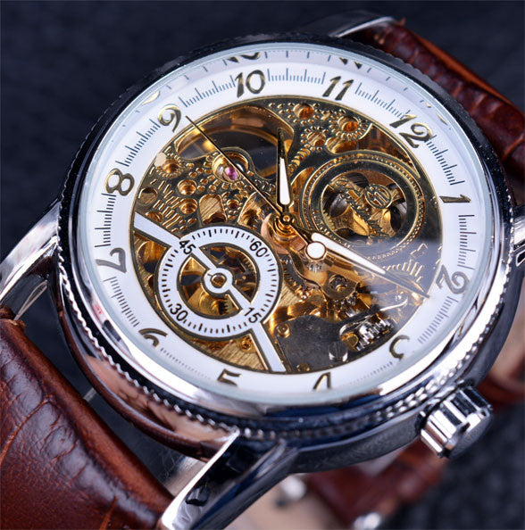 Hollow Engraving Skeleton Classic Golden Case Men Watches - FanFreakz