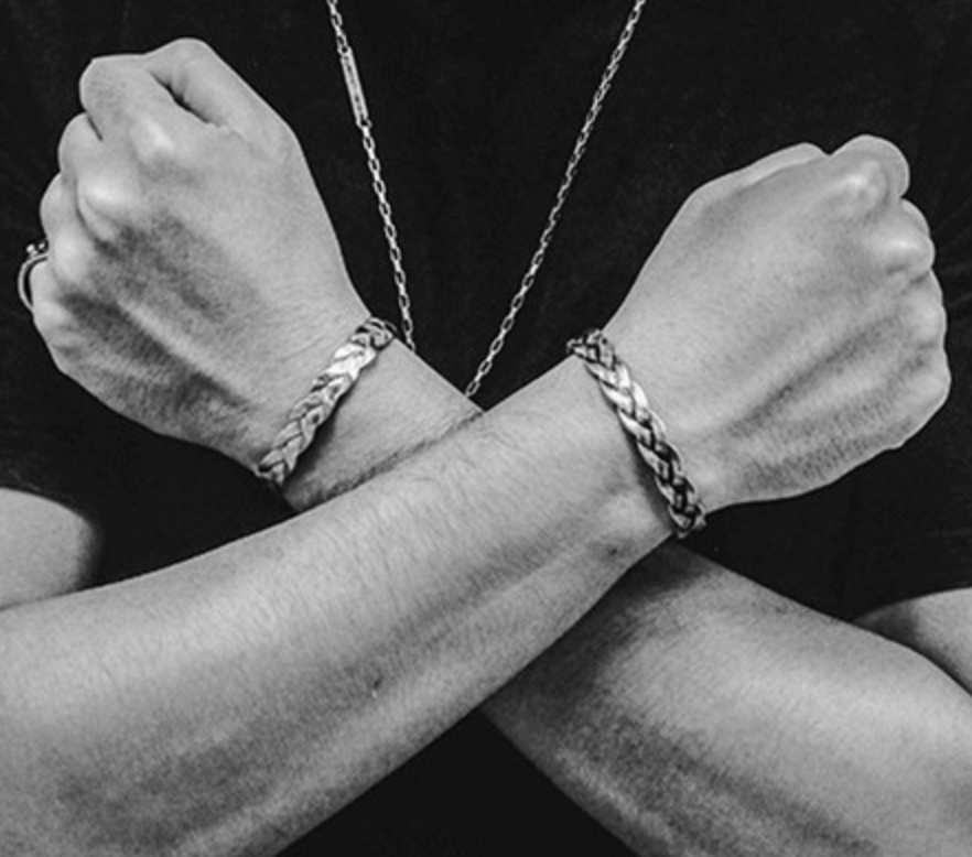 Braided Steel Style Twist Metal Vintage Men Cuff Bracelets - FanFreakz