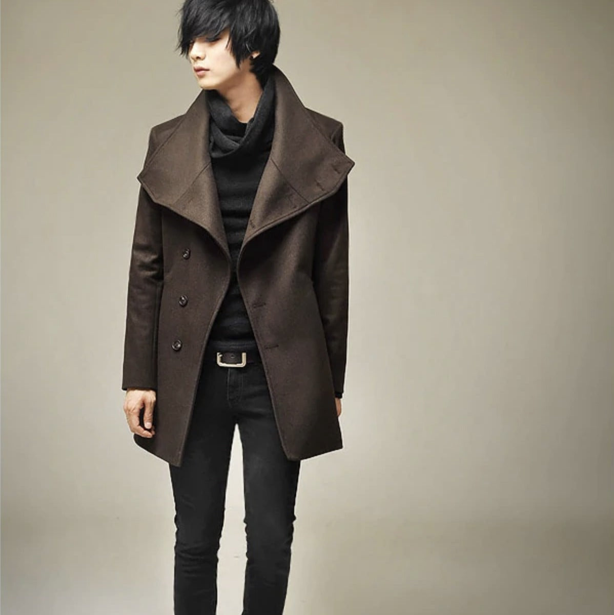 High Collar Chic Korean Style Men Winter Coat