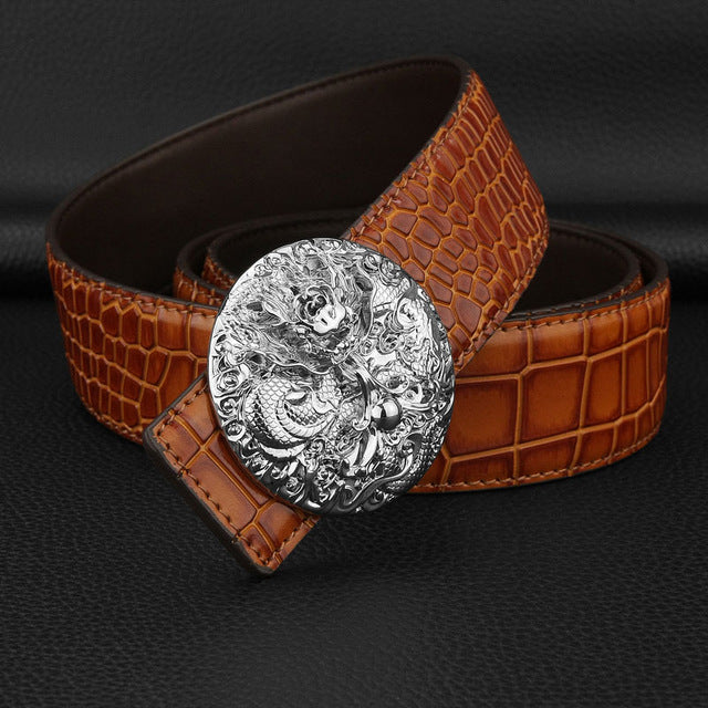 Oriental Art Round Buckle Men Belt