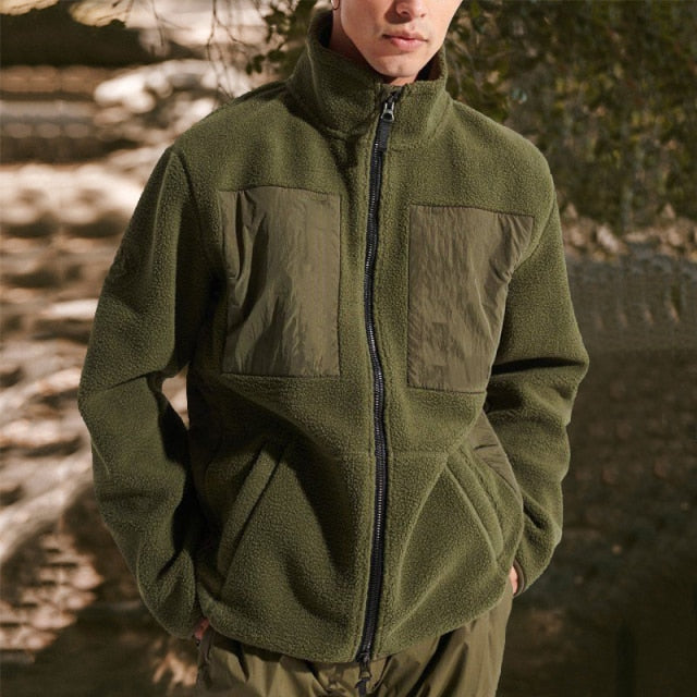 Vintage Stand Collar Zipper Closure Jackets