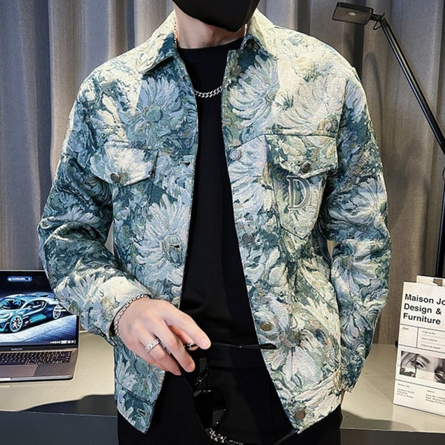 Floral Print Polyester Jacket