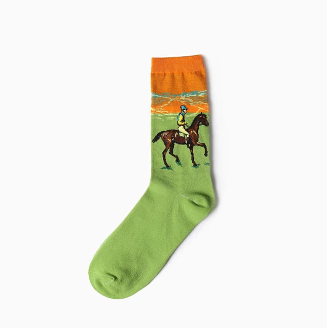Retro Art Oil Painting Series Socks