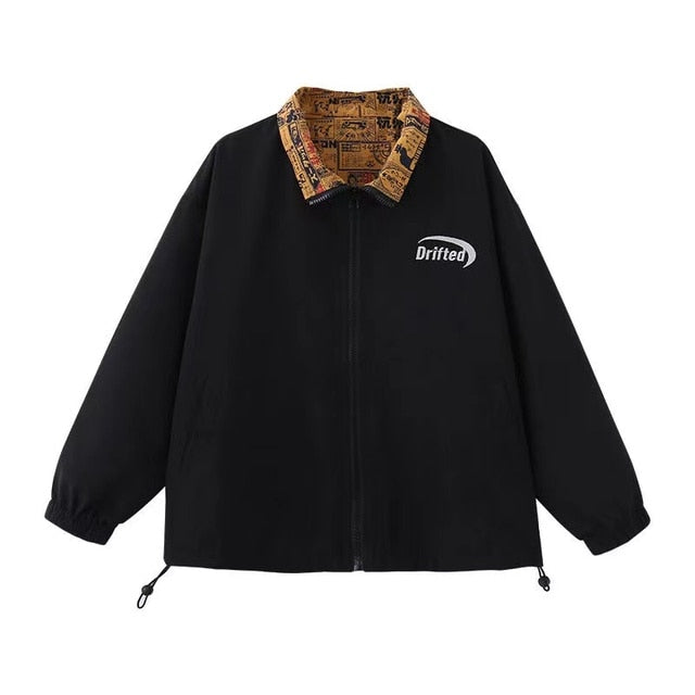 Reverse Letter Solid Bomber Jacket