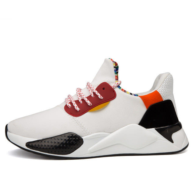 Casual Breathable PU Leather Mix Colors Men Sneakers