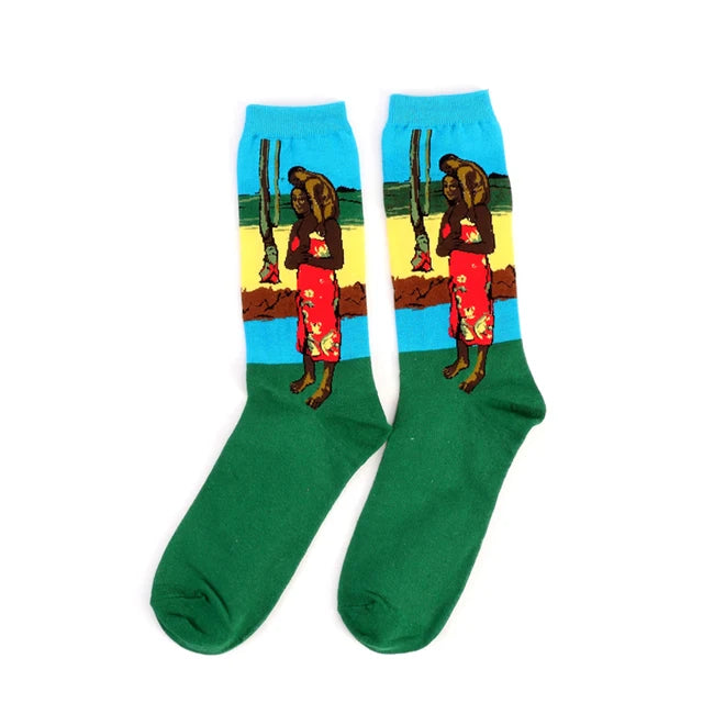 Retro Art Oil Painting Series Socks