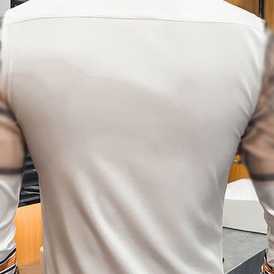 Casual Lux Pattern Slim Fit Long Sleeve Casual Men Shirts