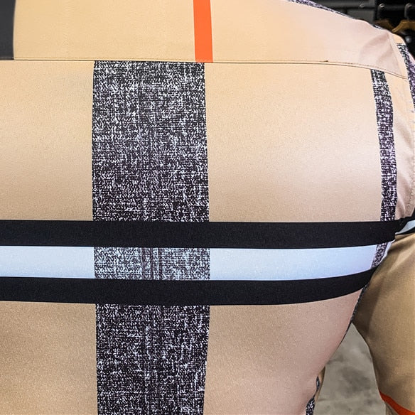 Luxury Print Long Sleeve Korean Design Casual Men Shirt