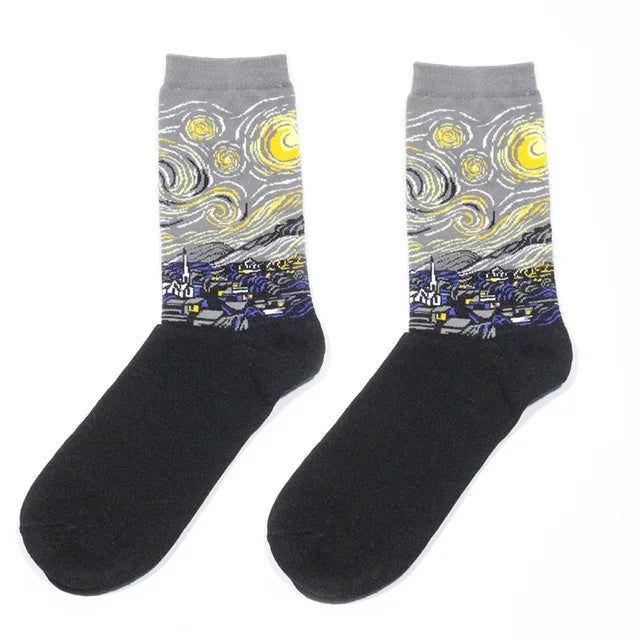 Retro Art Oil Painting Series Socks