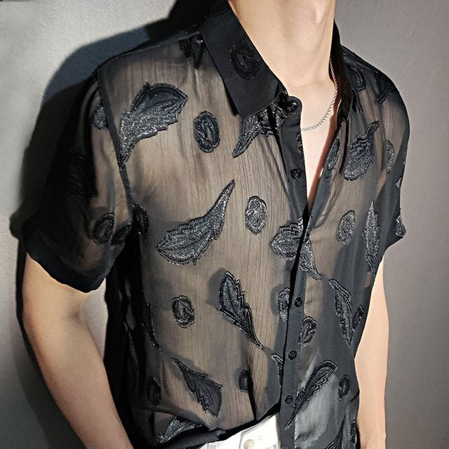 Abstract Art Flowers Transparent Shirt