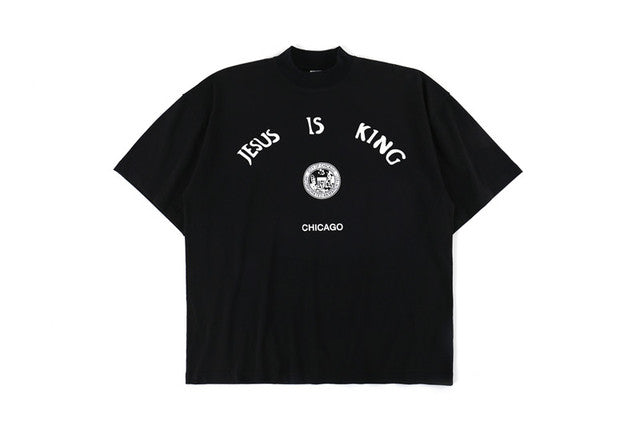 Jesus Mural Print Black T-shirts