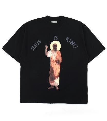 Jesus Mural Print Black T-shirts