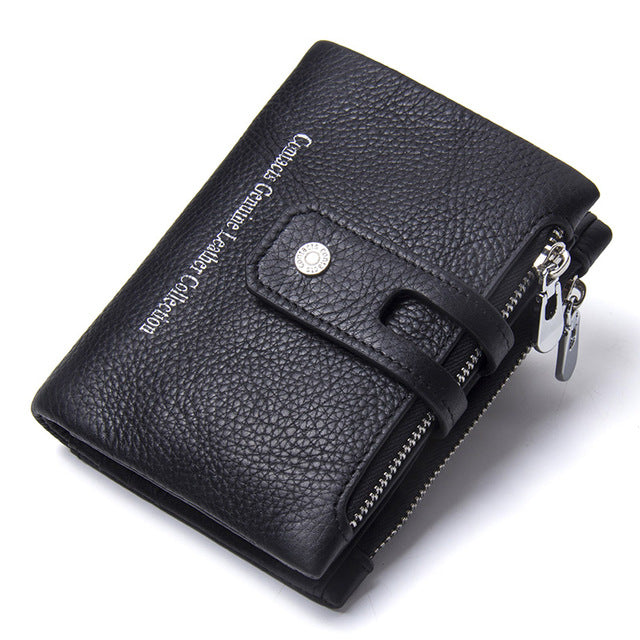 Vintage Compact Minimalist Men Genuine Leather Wallet